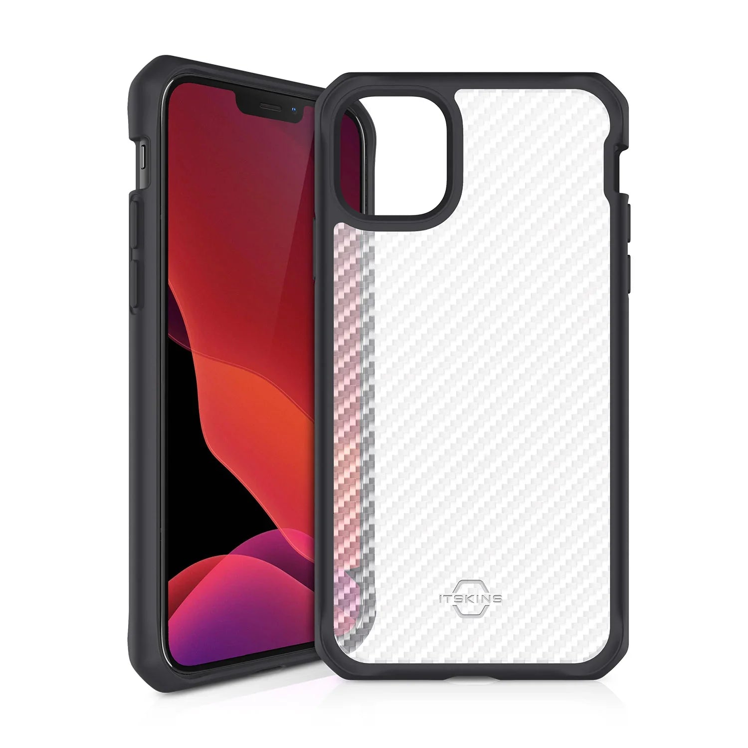 Itskins Hybrid Tek iPhone 12 Pro Max Case - Black And Transparent - Tashqila Itskins Hybrid Tek iPhone 12 Pro Max Case - Black And Transparent - Tashqila
